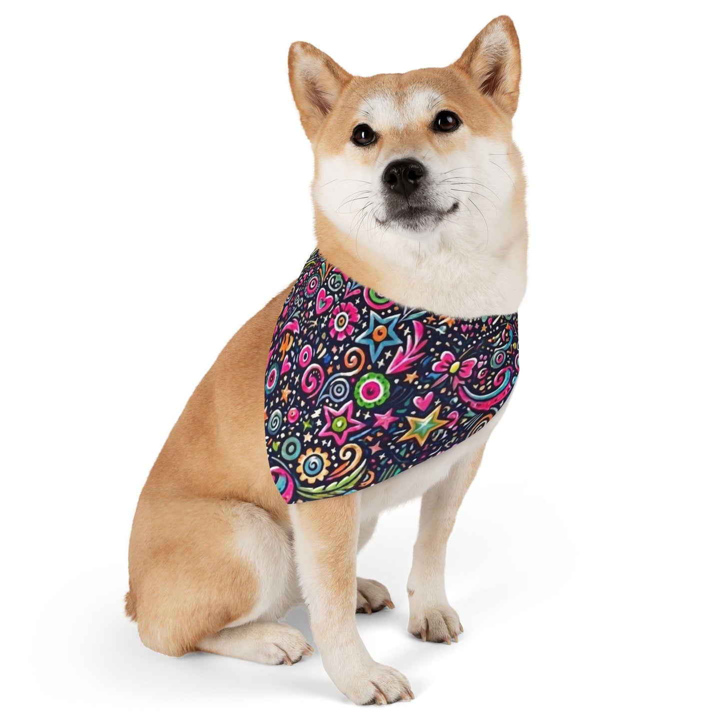 Bright Paisley Pet Bandana Collar — Colorful Floral Dog & Cat Accessory