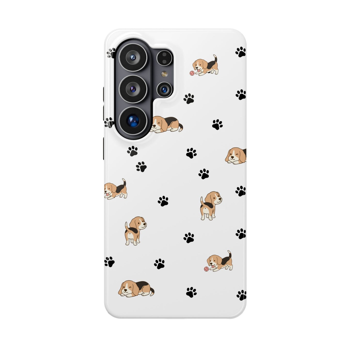 Cat Pattern Magnetic Impact Phone Case — Cute Beige & Black Cat Design
