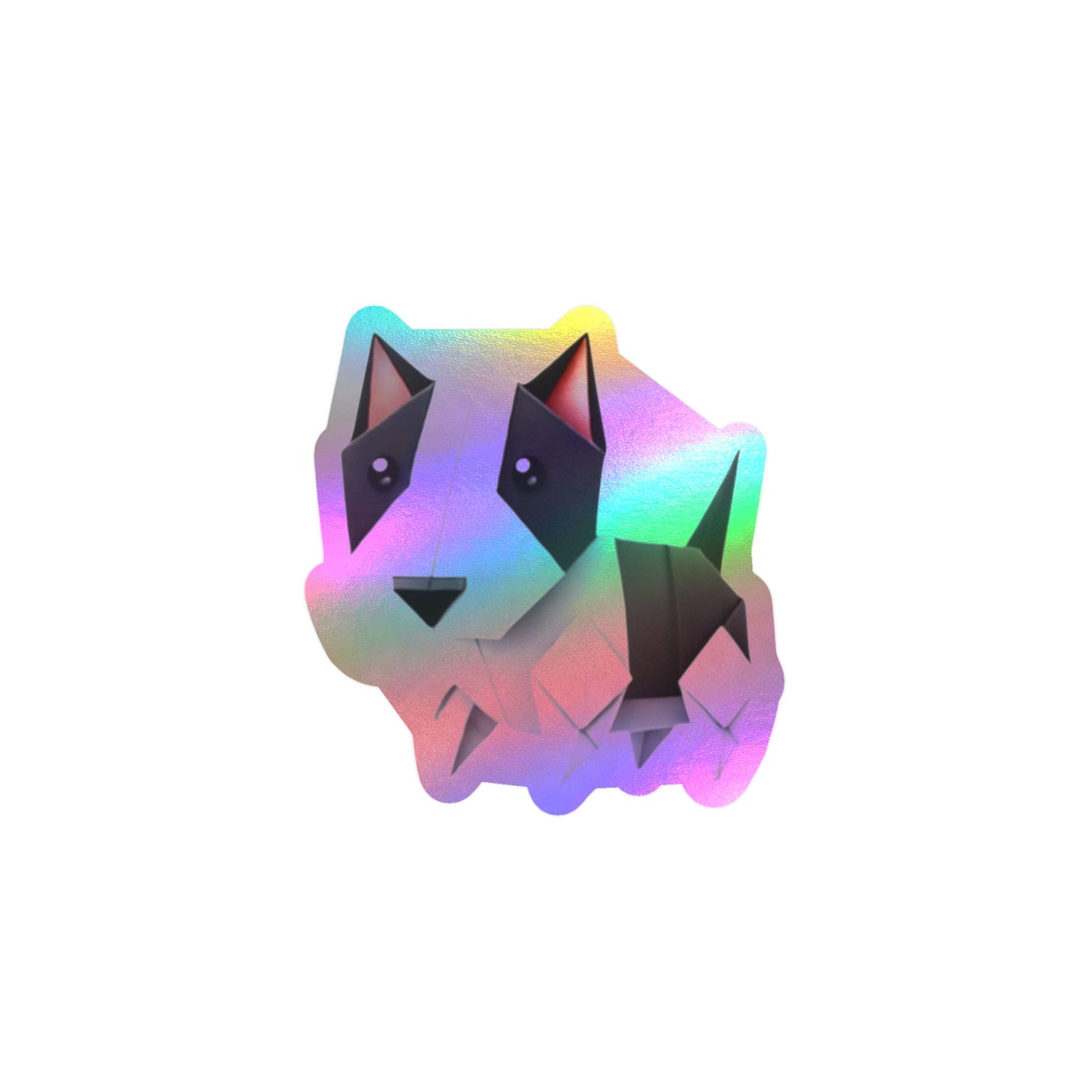 Bull Terrier Origami Vinyl Sticker — thank u 4 saving an animal" | Rescue Donation