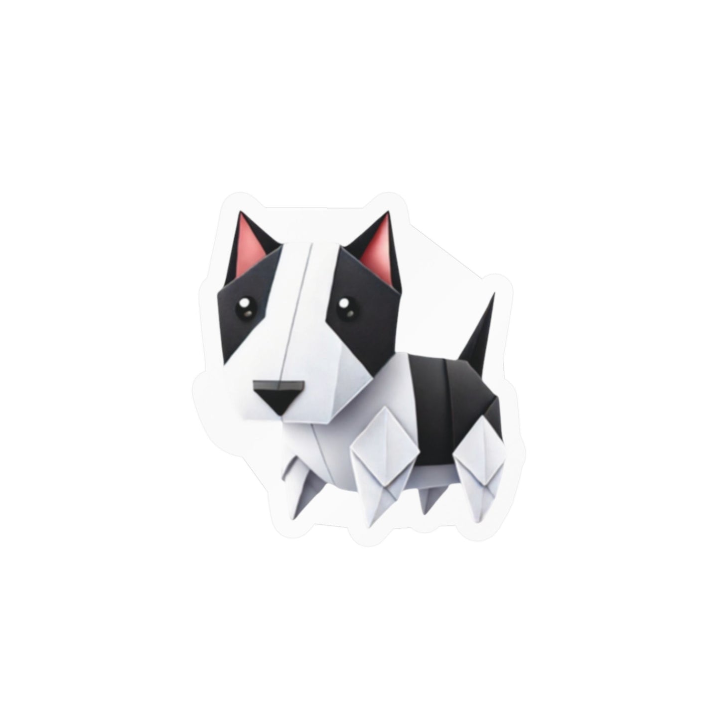 Bull Terrier Origami Vinyl Sticker — thank u 4 saving an animal" | Rescue Donation