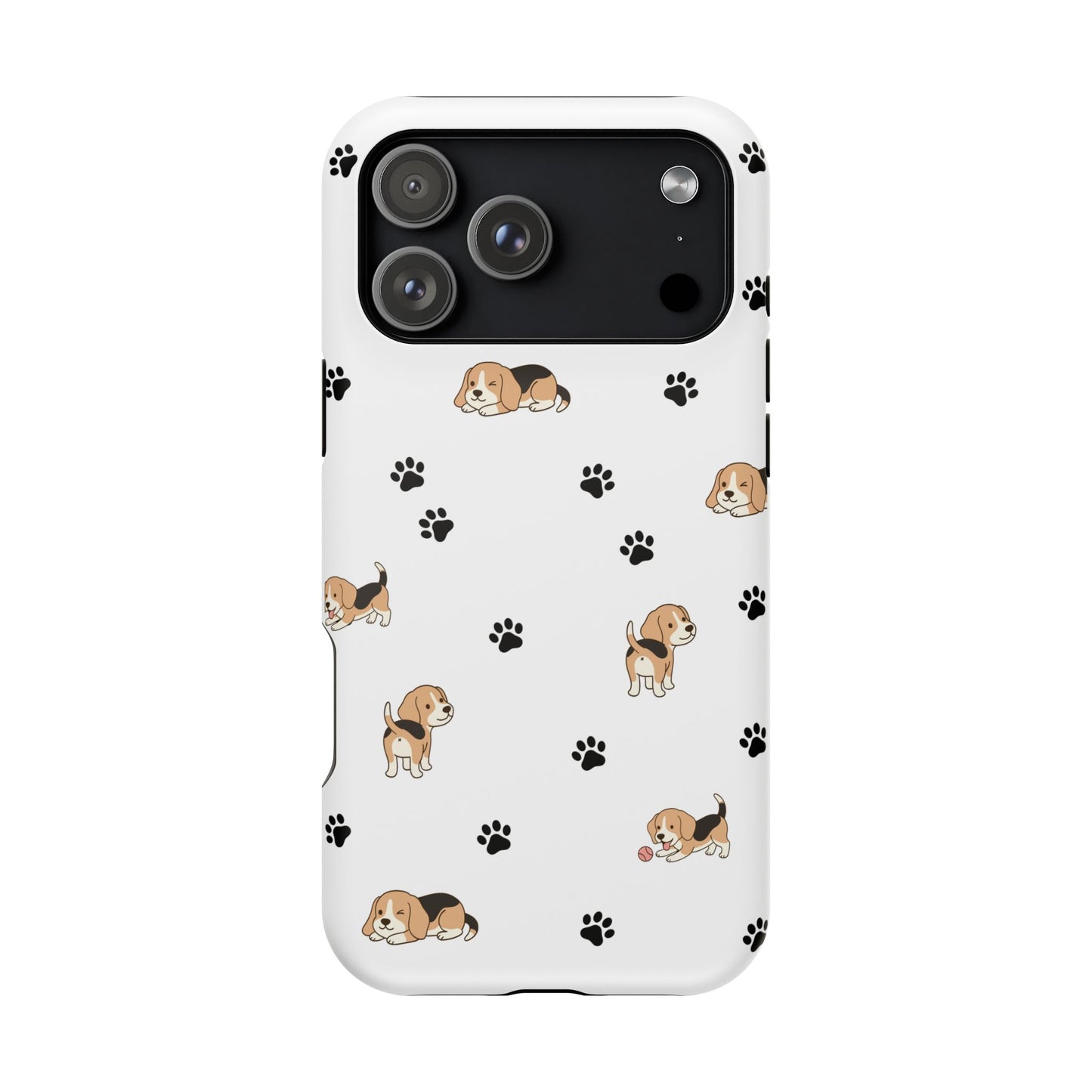 Cat Pattern Magnetic Impact Phone Case — Cute Beige & Black Cat Design