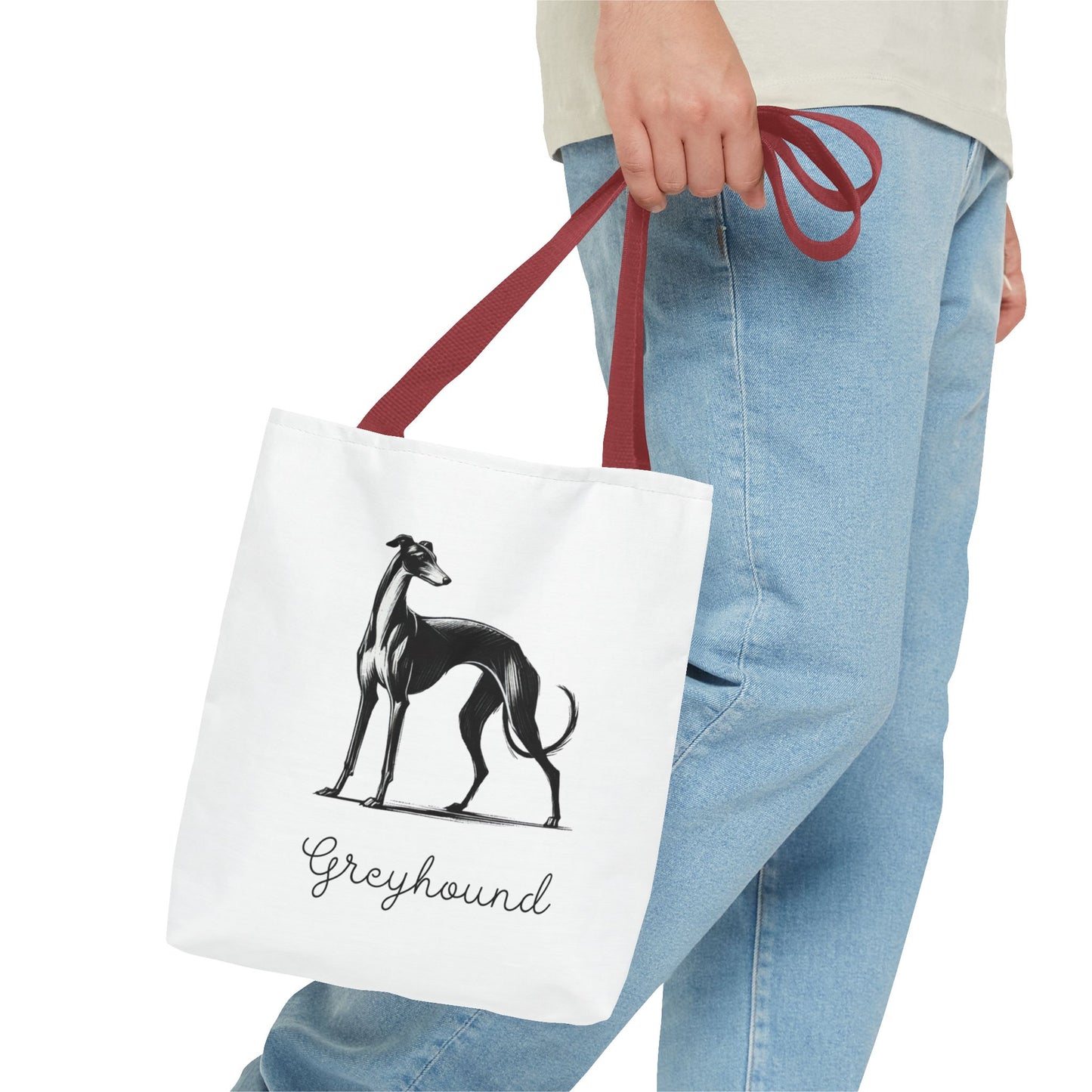 Greyhound Illustration Tote Bag – Vintage Dog Silhouette Canvas Tote