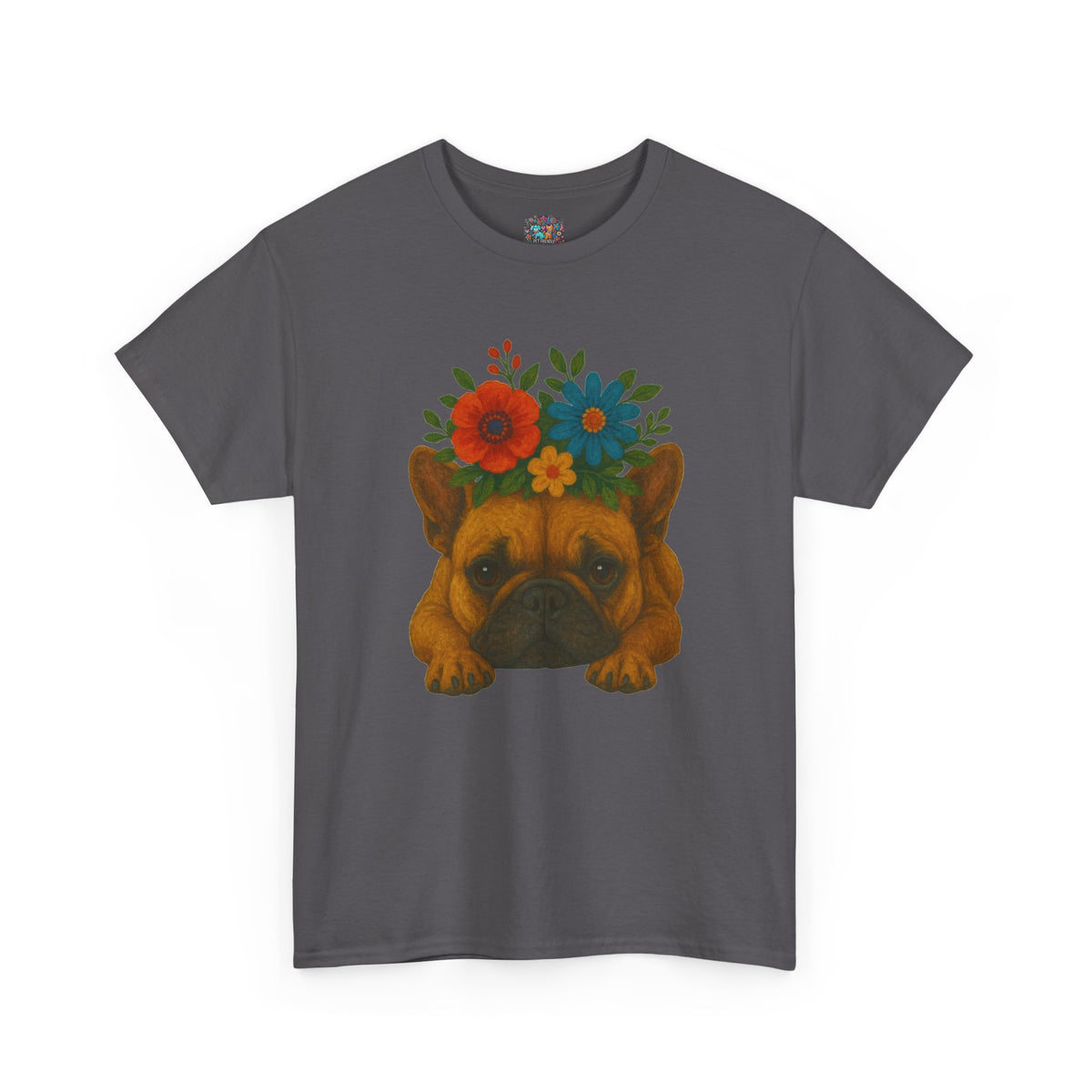Floral Frenchie Tee — Colorful Flower French Bulldog T-Shirt