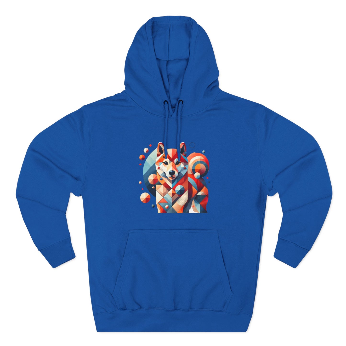 Geometric Shiba Inu Hoodie — Colorful Abstract Dog Art Pullover