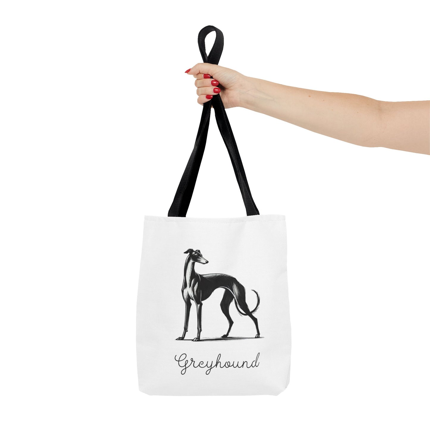 Greyhound Illustration Tote Bag – Vintage Dog Silhouette Canvas Tote