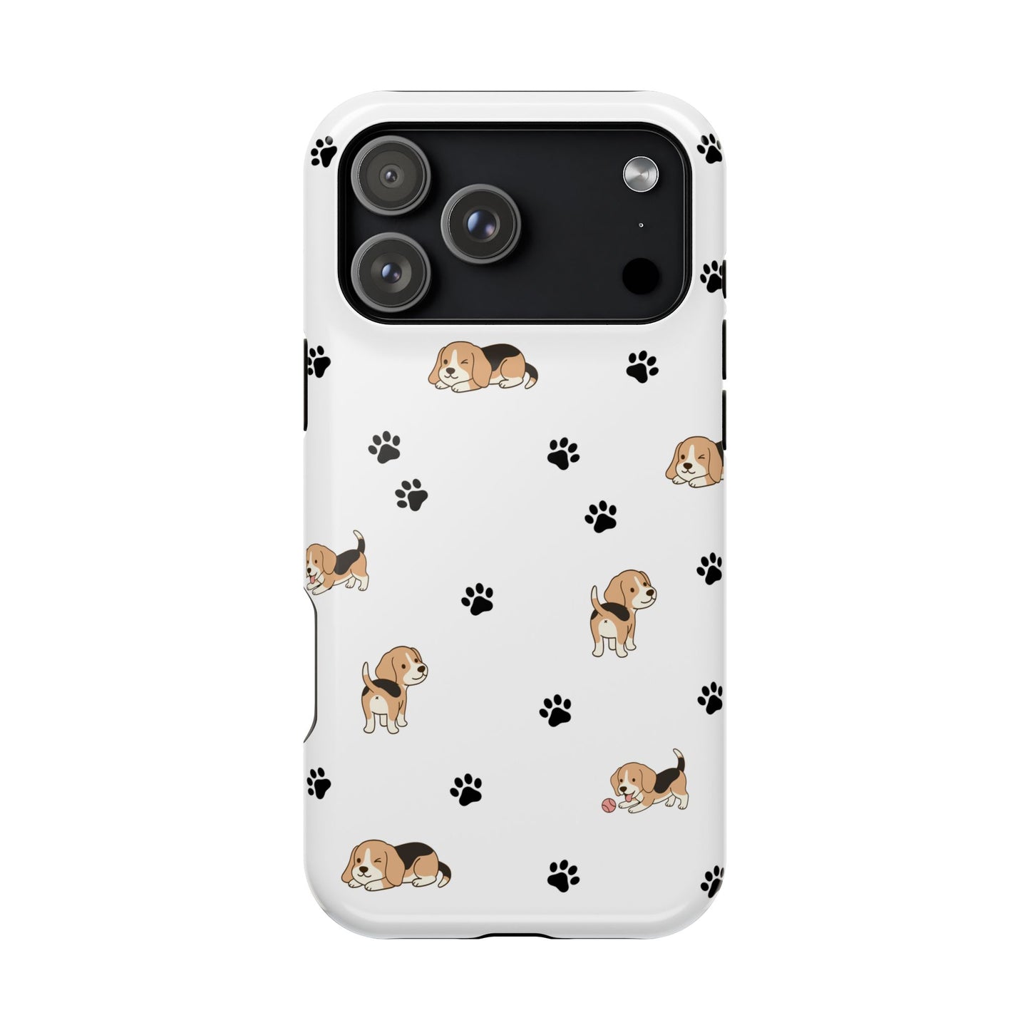 Cat Pattern Magnetic Impact Phone Case — Cute Beige & Black Cat Design