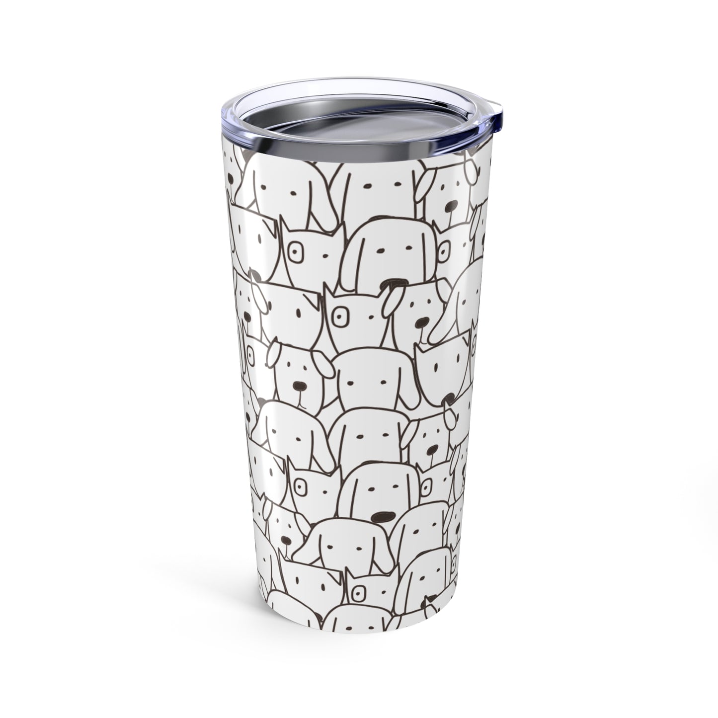 20oz Dog Pattern Tumbler — Cute Hand-Drawn Puppy Stainless Travel Mug