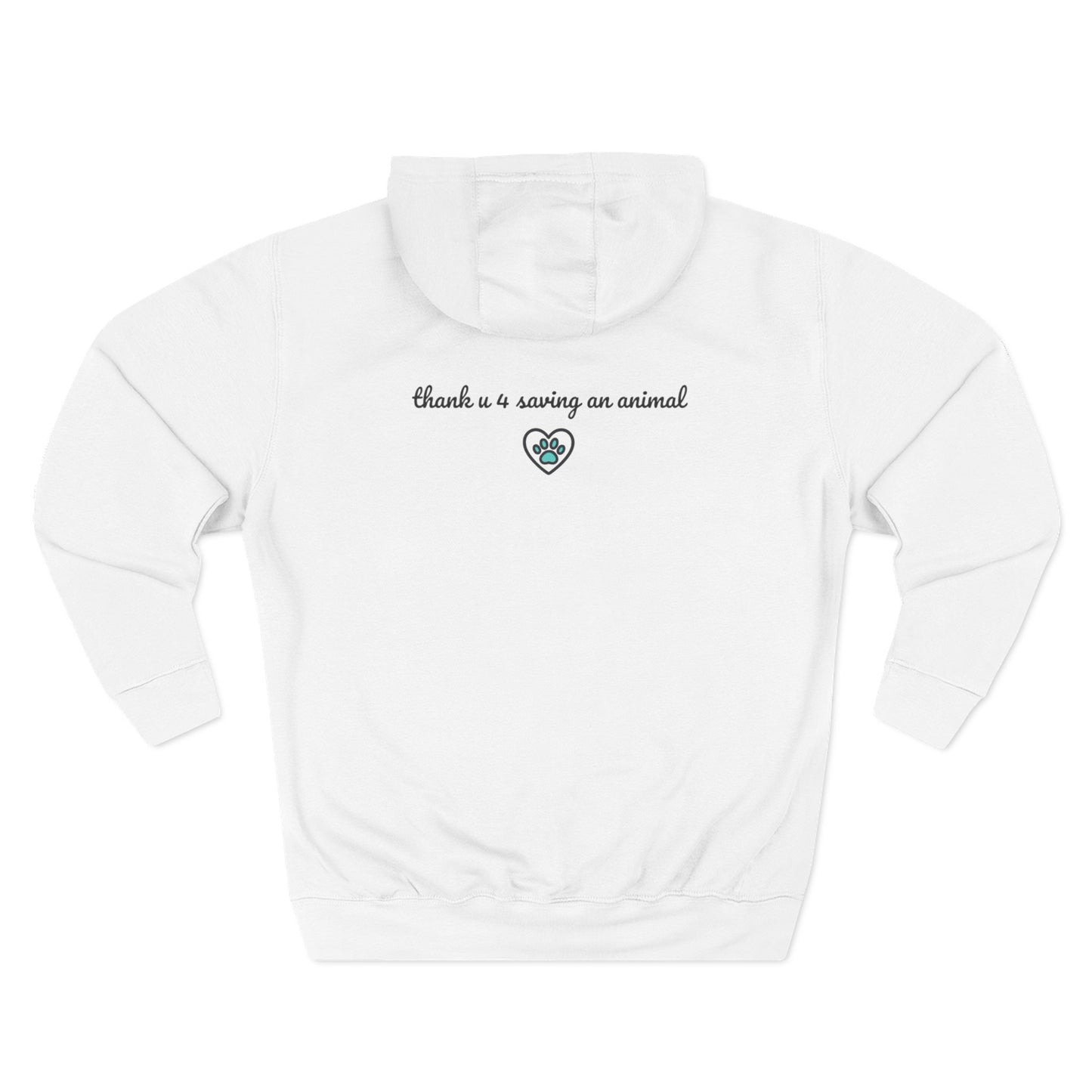 French Bulldog Rescue Hoodie - "Thank u 4 saving an animal" | Cute Dog Fleece Pullover