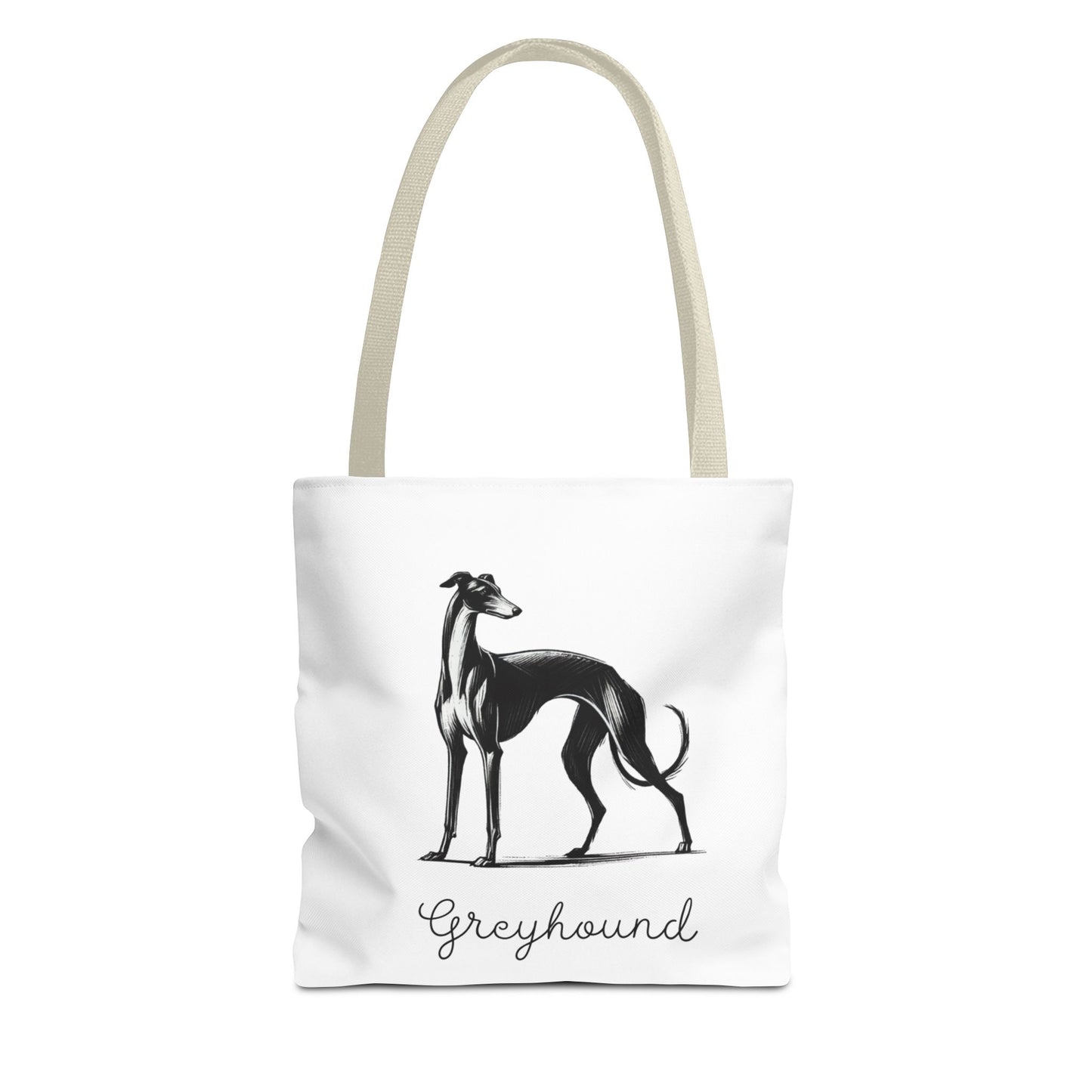 Greyhound Illustration Tote Bag – Vintage Dog Silhouette Canvas Tote