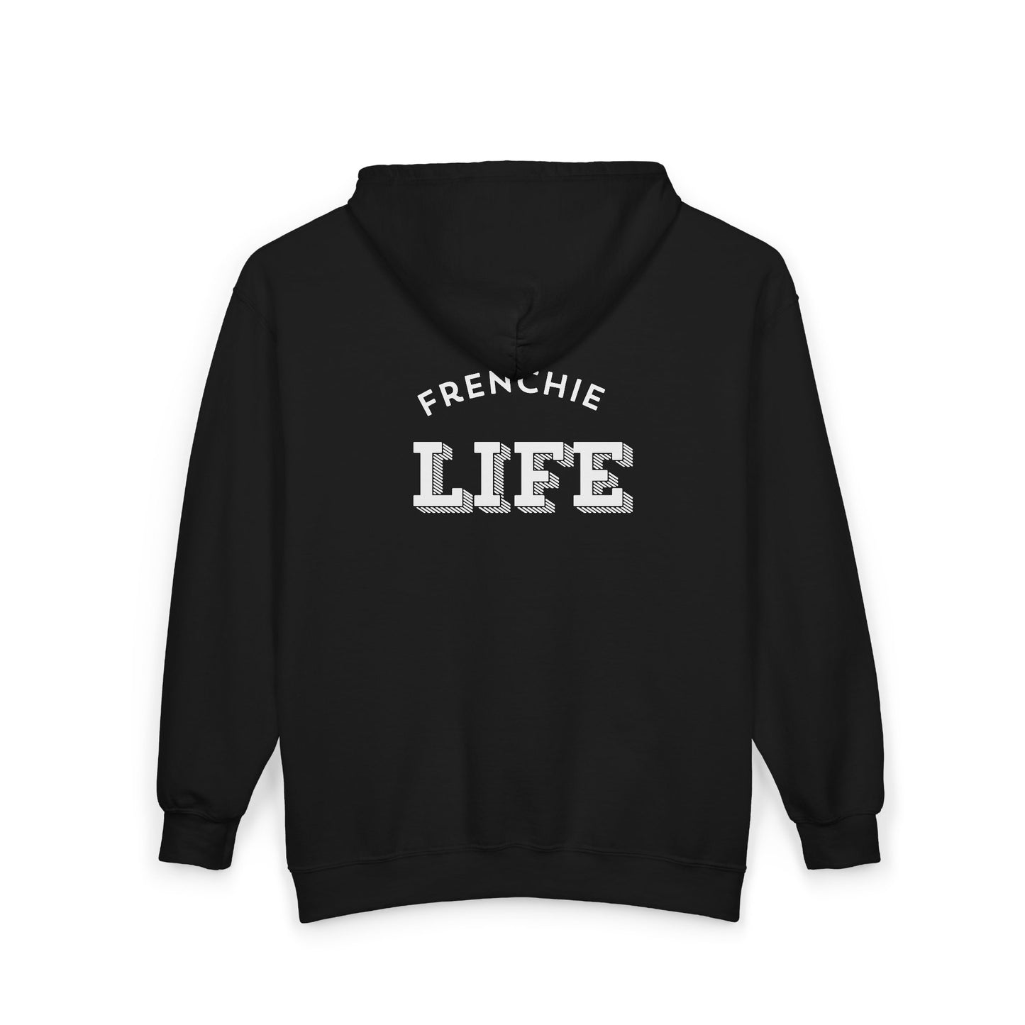 Frenchie Life Full-Zip Hoodie — French Bulldog Lover Zip-Up Sweatshirt