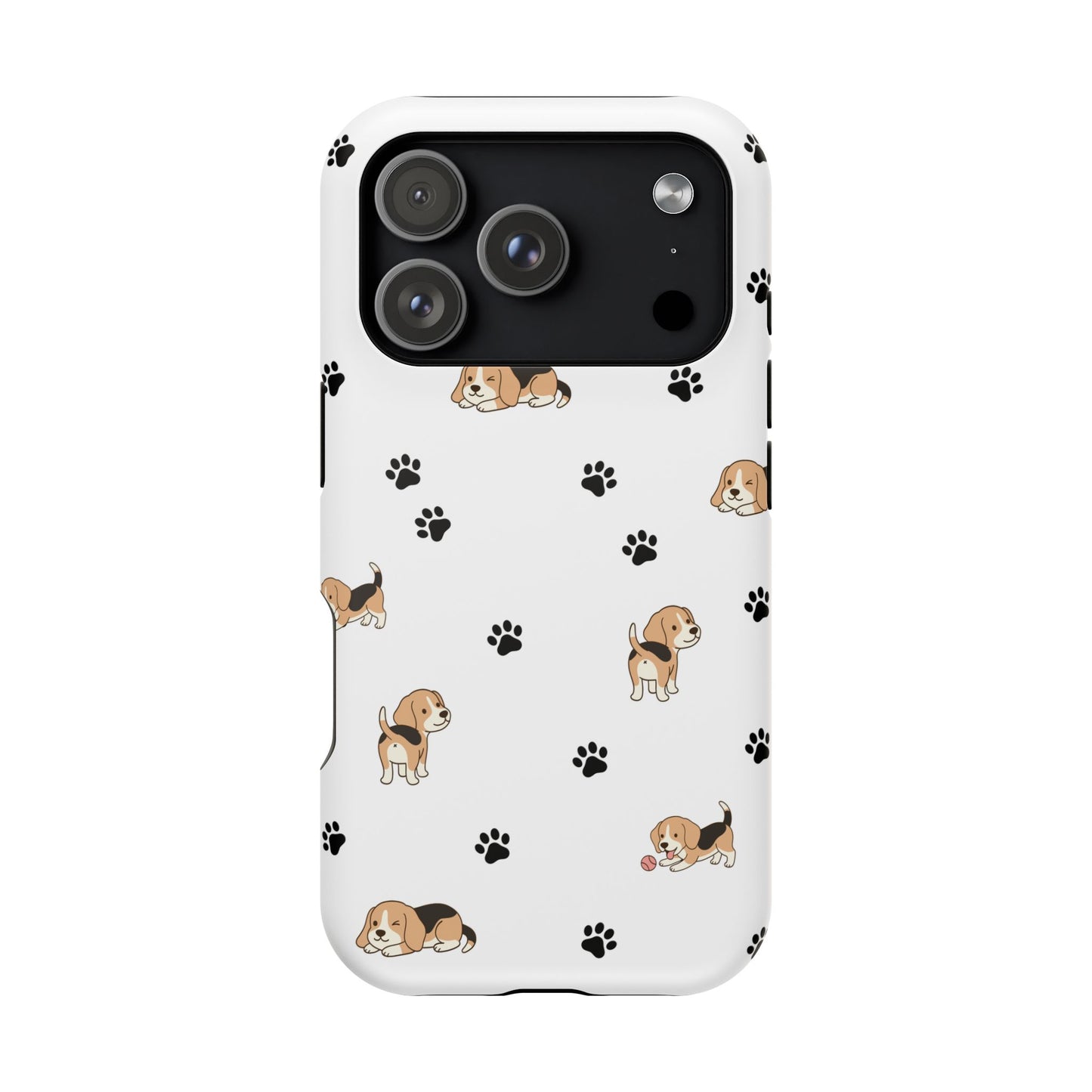 Cat Pattern Magnetic Impact Phone Case — Cute Beige & Black Cat Design