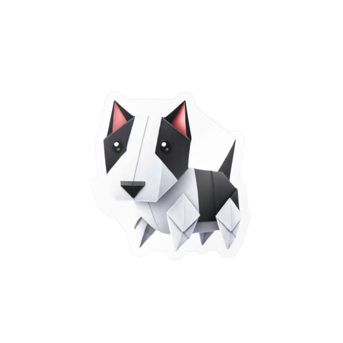Bull Terrier Origami Vinyl Sticker — thank u 4 saving an animal" | Rescue Donation