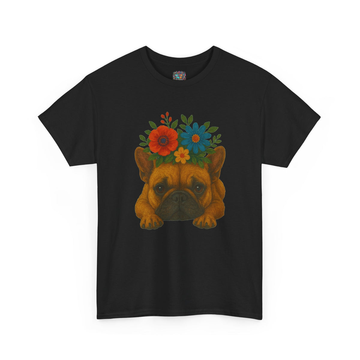 Floral Frenchie Tee — Colorful Flower French Bulldog T-Shirt