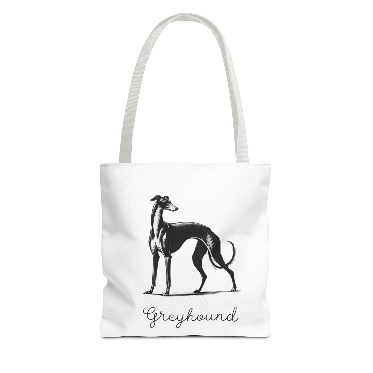Greyhound Illustration Tote Bag – Vintage Dog Silhouette Canvas Tote