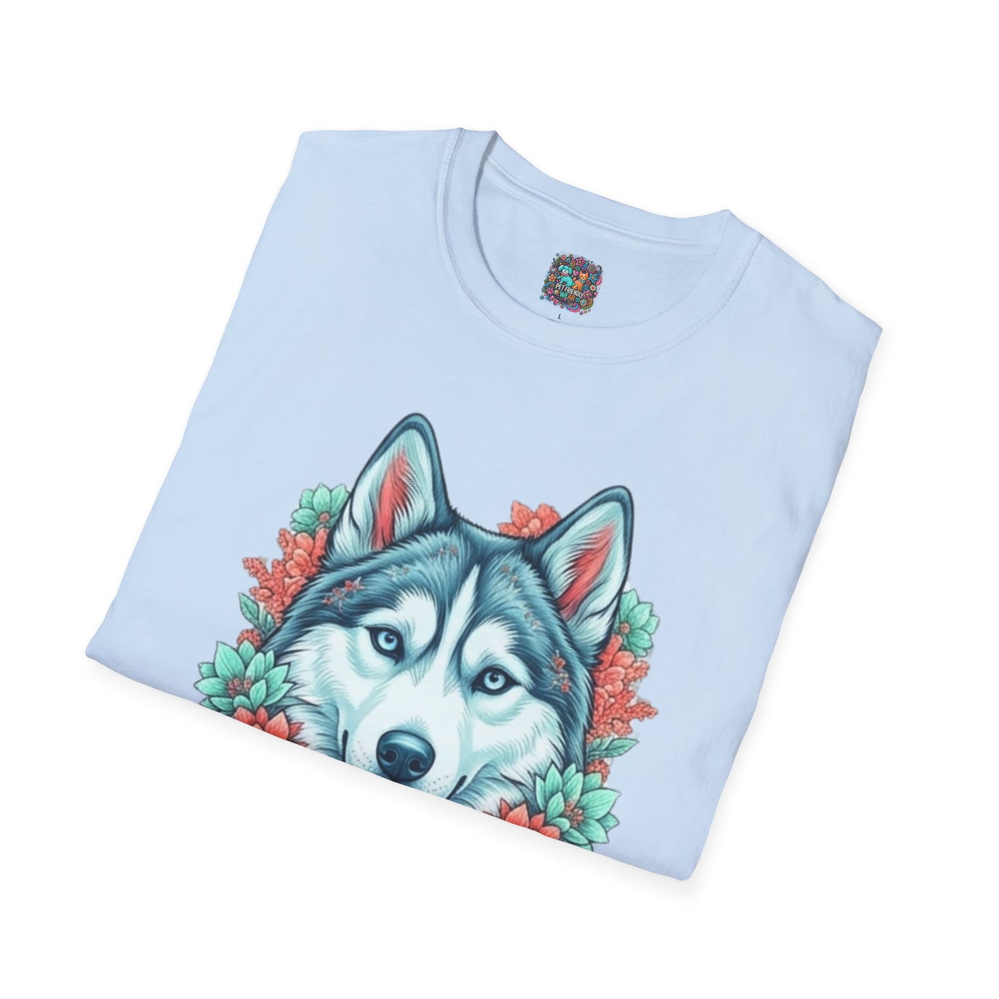 Husky Floral Tee — "Thank u 4 saving an animal" Rescue Dog Shirt