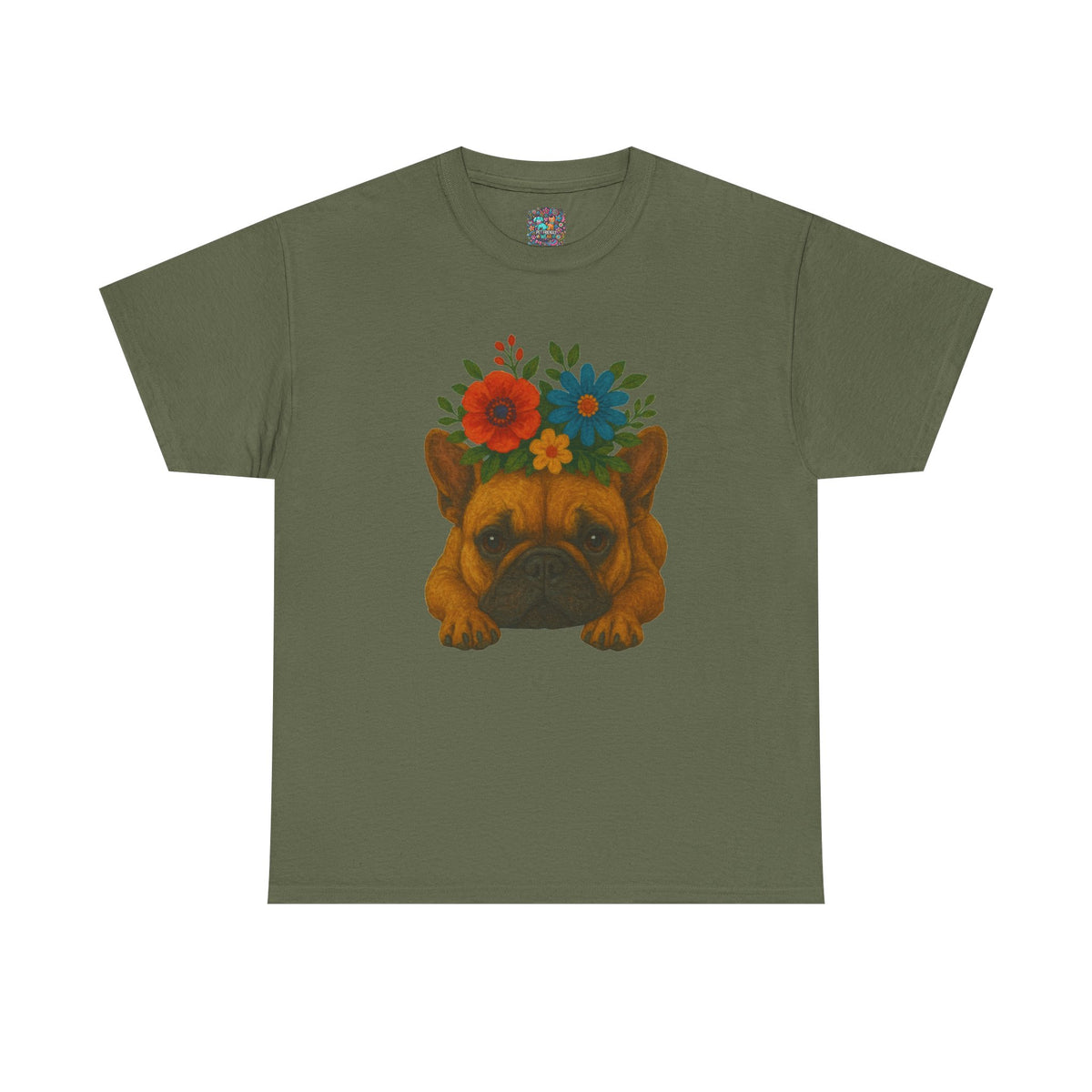 Floral Frenchie Tee — Colorful Flower French Bulldog T-Shirt