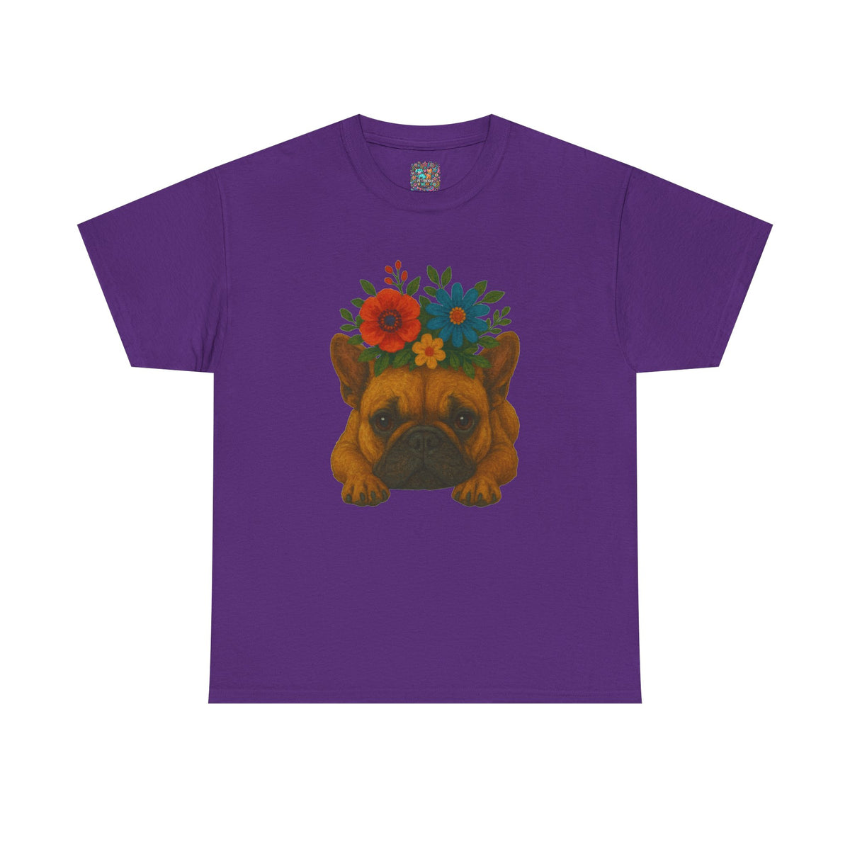 Floral Frenchie Tee — Colorful Flower French Bulldog T-Shirt