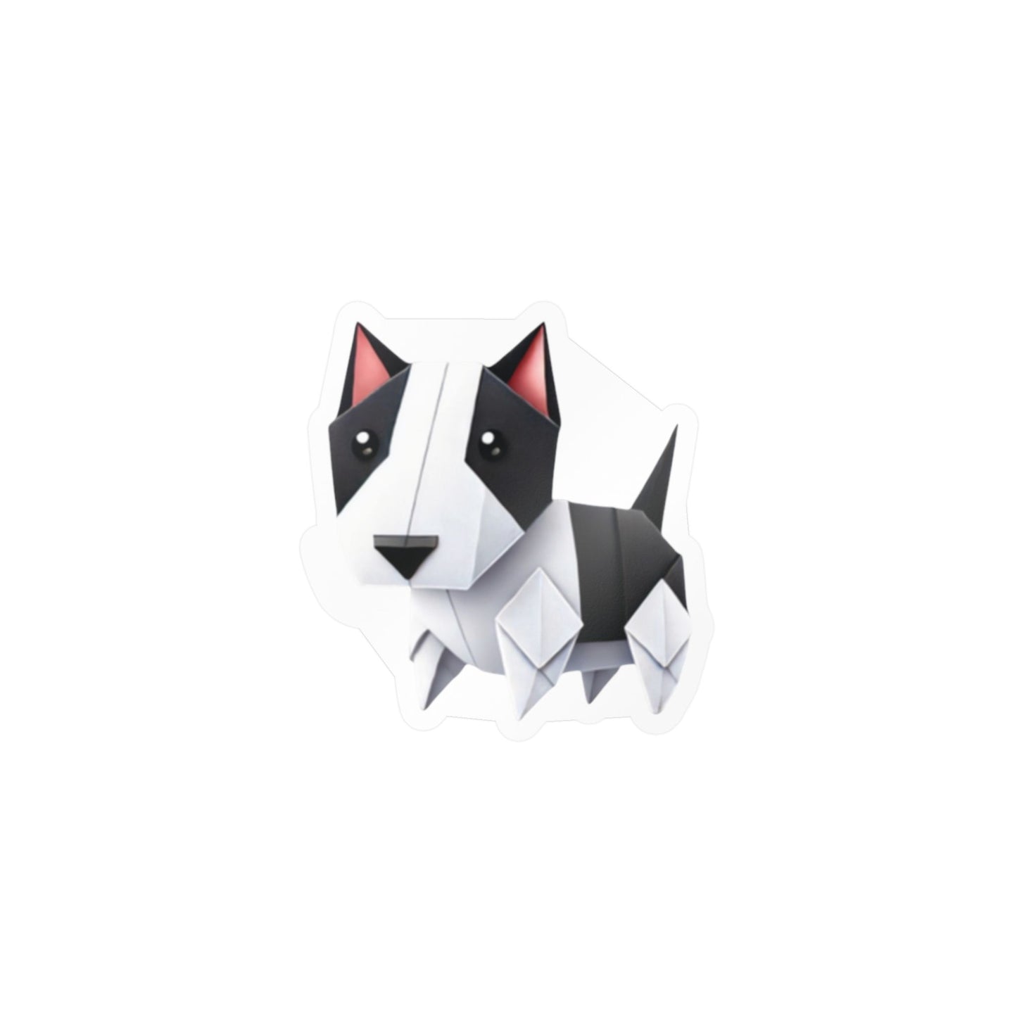 Bull Terrier Origami Vinyl Sticker — thank u 4 saving an animal" | Rescue Donation