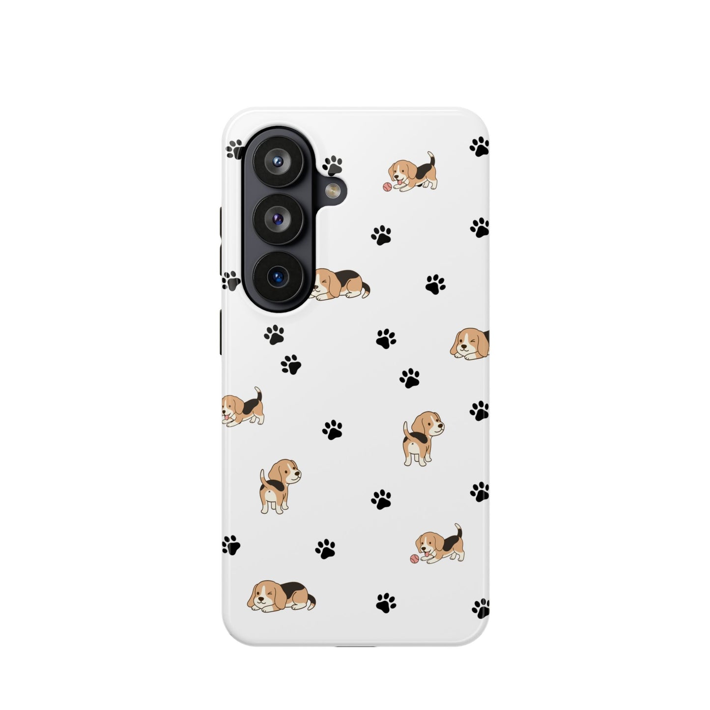 Cat Pattern Magnetic Impact Phone Case — Cute Beige & Black Cat Design