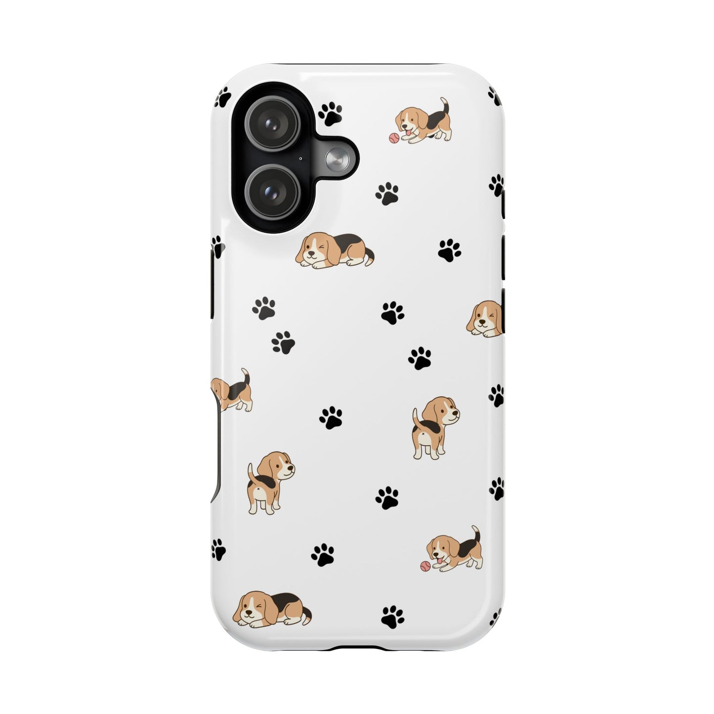 Cat Pattern Magnetic Impact Phone Case — Cute Beige & Black Cat Design