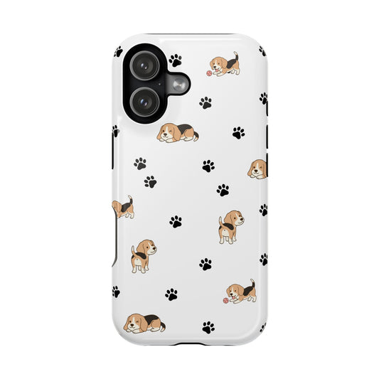 Cat Pattern Magnetic Impact Phone Case — Cute Beige & Black Cat Design