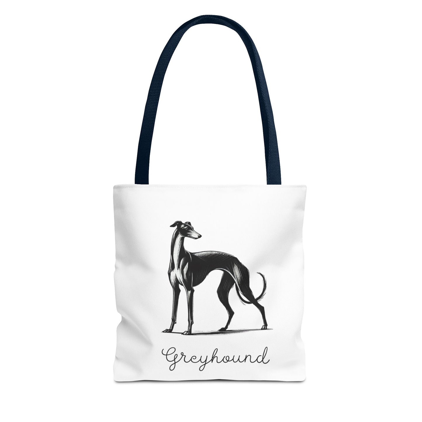 Greyhound Illustration Tote Bag – Vintage Dog Silhouette Canvas Tote