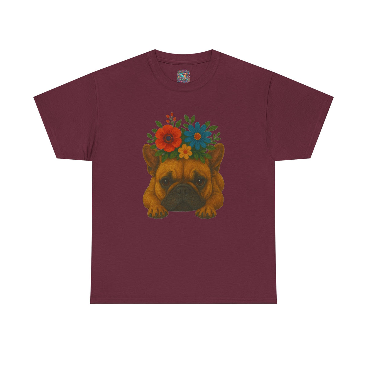 Floral Frenchie Tee — Colorful Flower French Bulldog T-Shirt