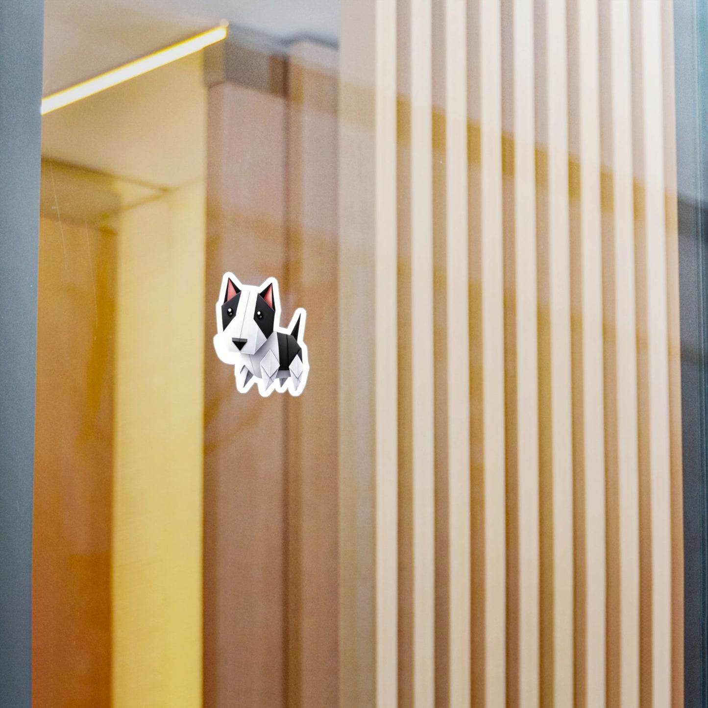 Bull Terrier Origami Vinyl Sticker — thank u 4 saving an animal" | Rescue Donation