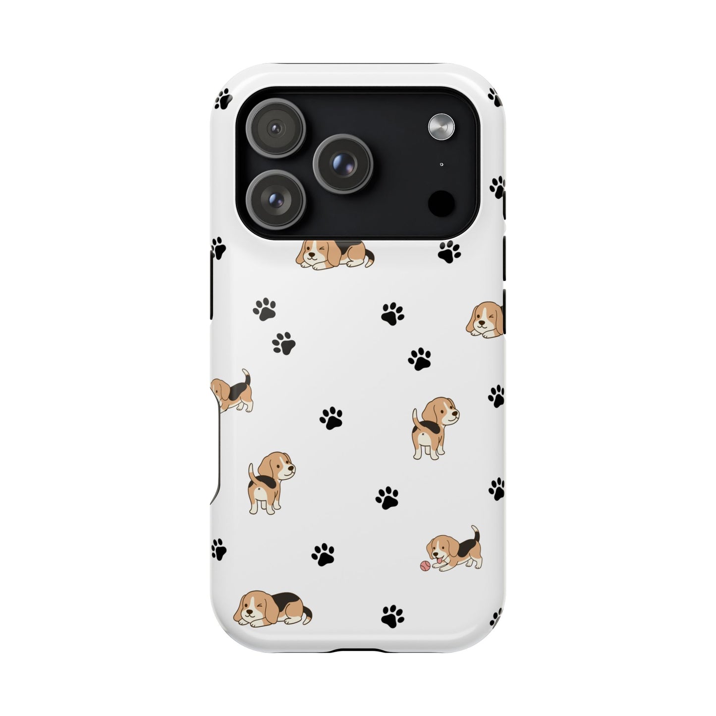 Cat Pattern Magnetic Impact Phone Case — Cute Beige & Black Cat Design