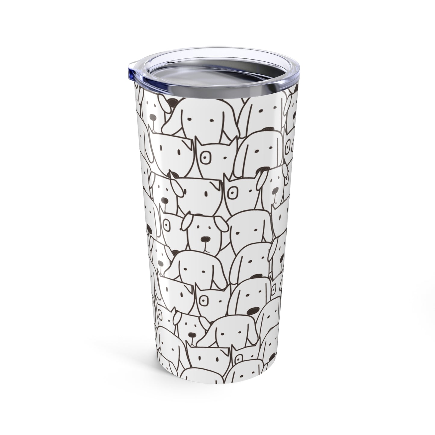 20oz Dog Pattern Tumbler — Cute Hand-Drawn Puppy Stainless Travel Mug