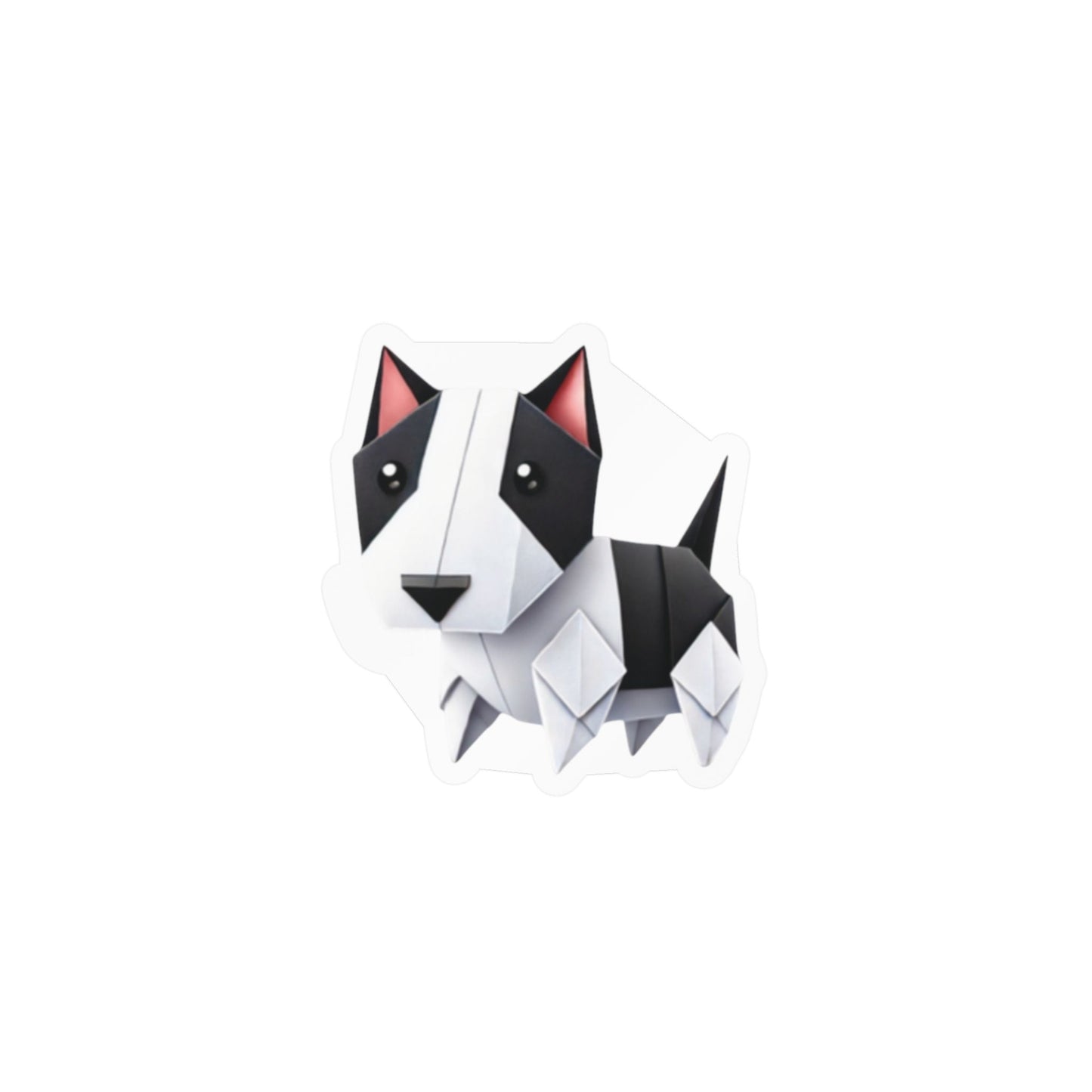 Bull Terrier Origami Vinyl Sticker — thank u 4 saving an animal" | Rescue Donation