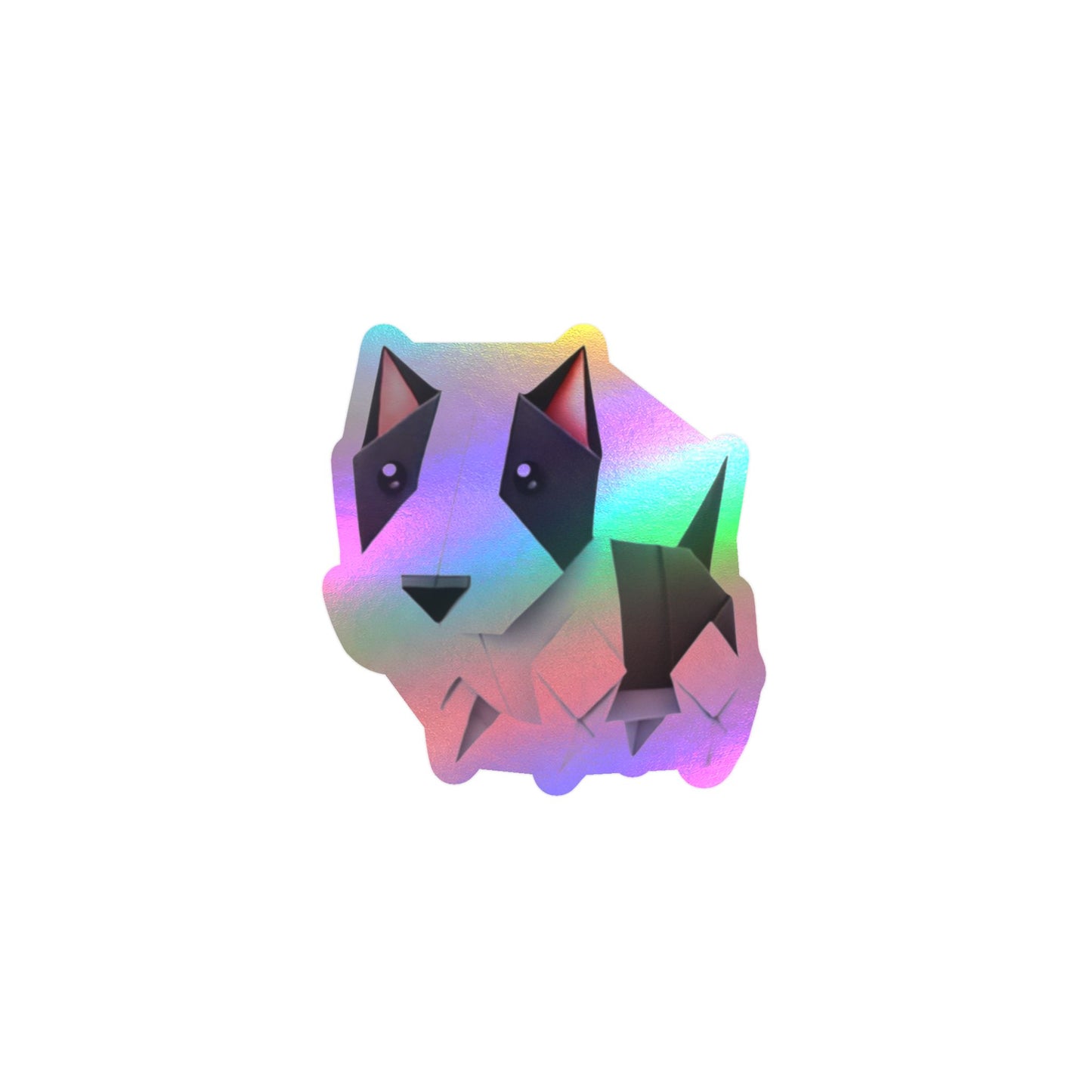 Bull Terrier Origami Vinyl Sticker — thank u 4 saving an animal" | Rescue Donation