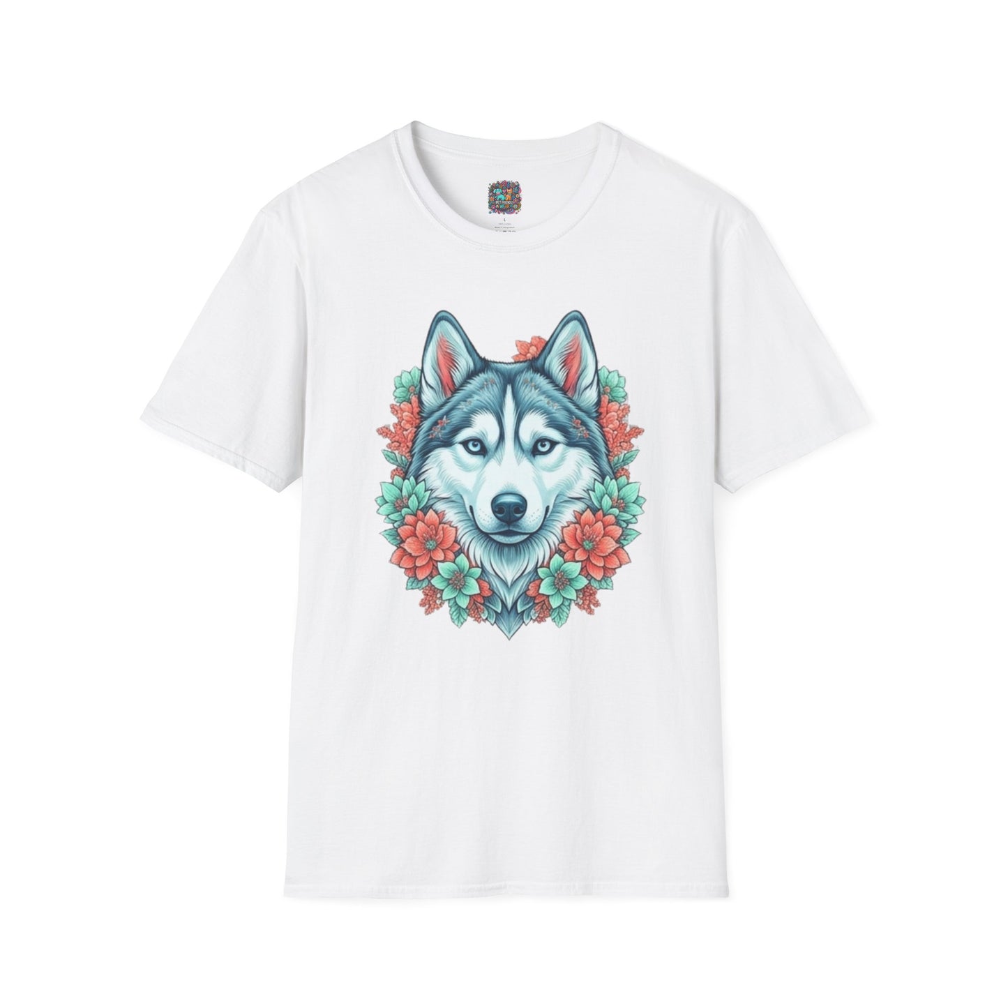 Husky Floral Tee — "Thank u 4 saving an animal" Rescue Dog Shirt