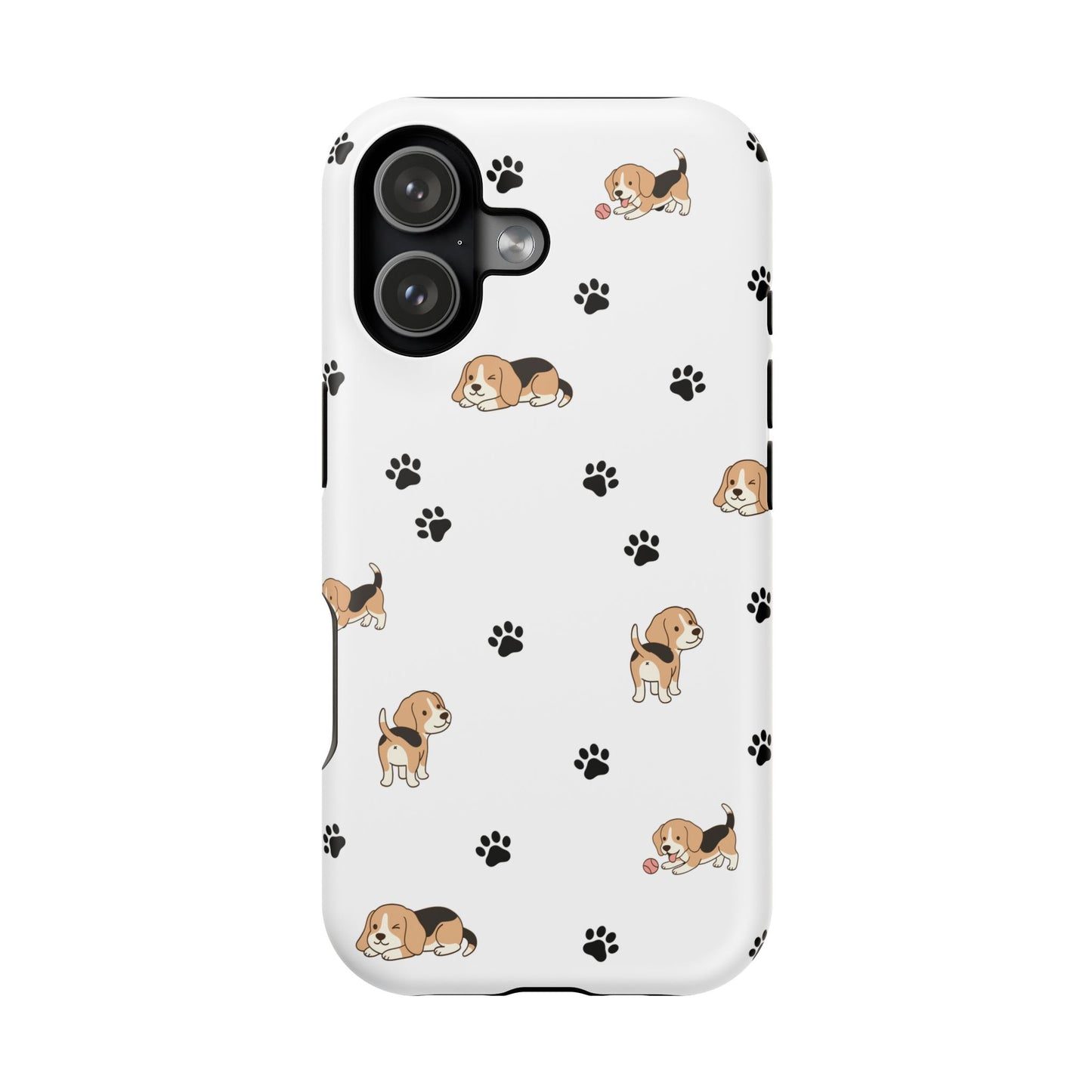 Cat Pattern Magnetic Impact Phone Case — Cute Beige & Black Cat Design