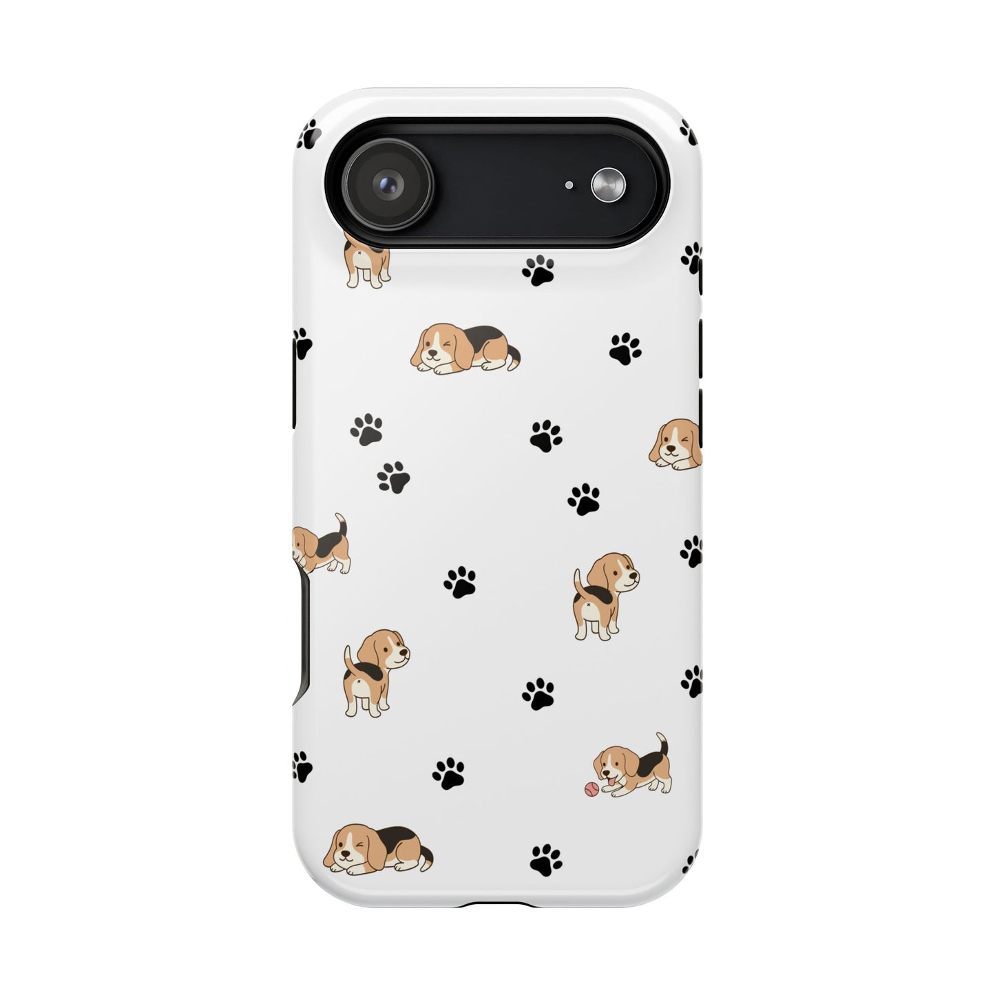 Cat Pattern Magnetic Impact Phone Case — Cute Beige & Black Cat Design