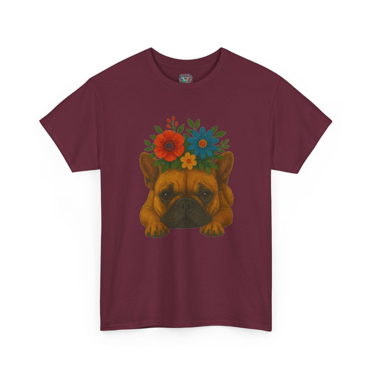 Floral Frenchie Tee — Colorful Flower French Bulldog T-Shirt