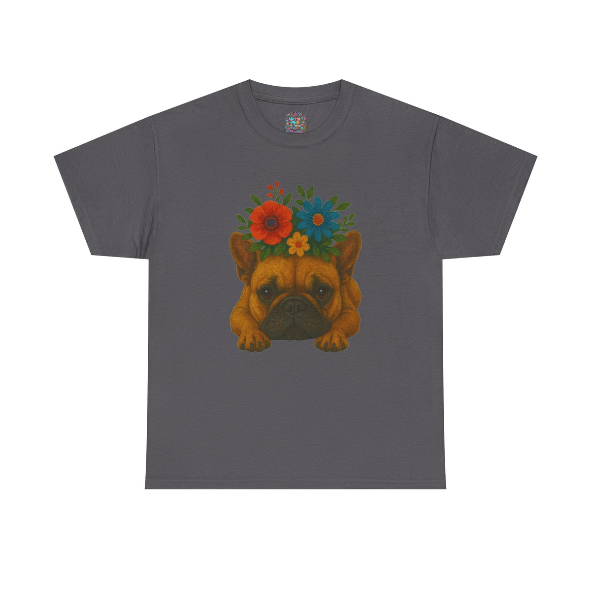 Floral Frenchie Tee — Colorful Flower French Bulldog T-Shirt