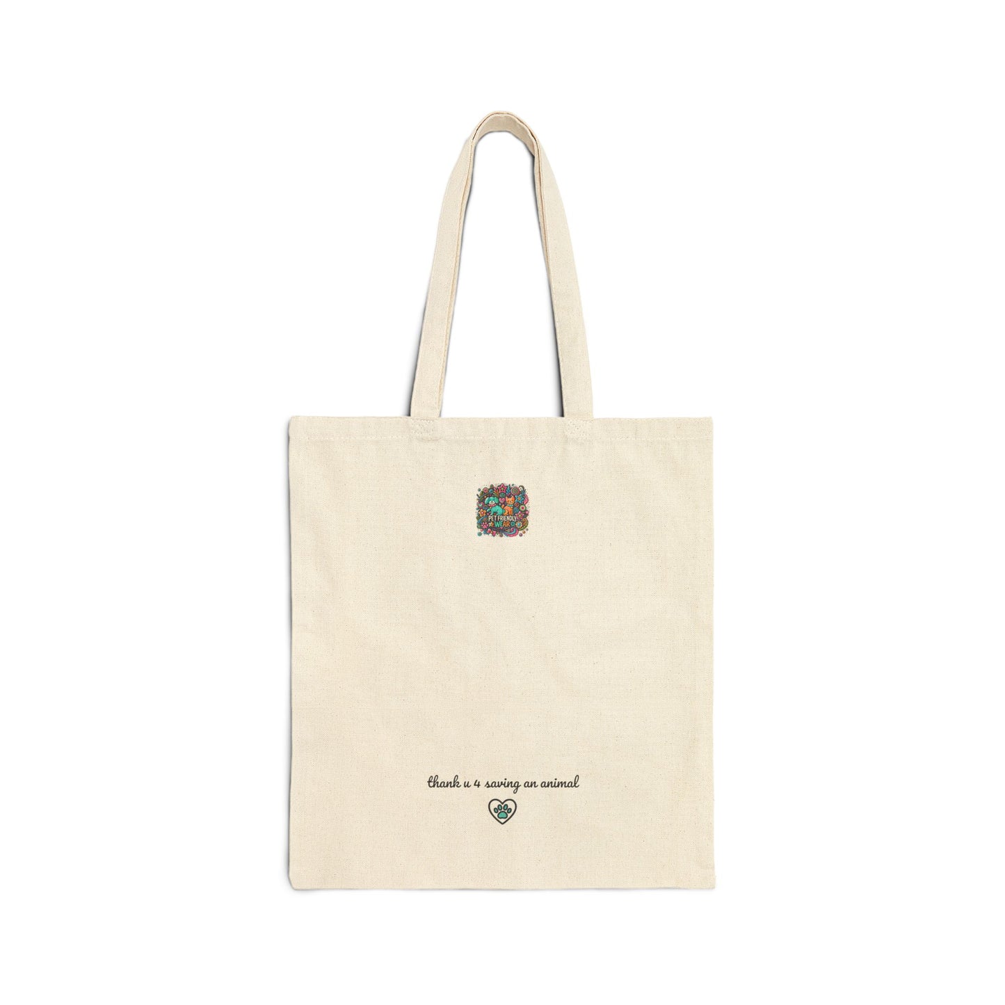Canvas Tote Bag — Green Paw Print with Confetti Dots, Cute Pet Lover Grocery & Gift Tote