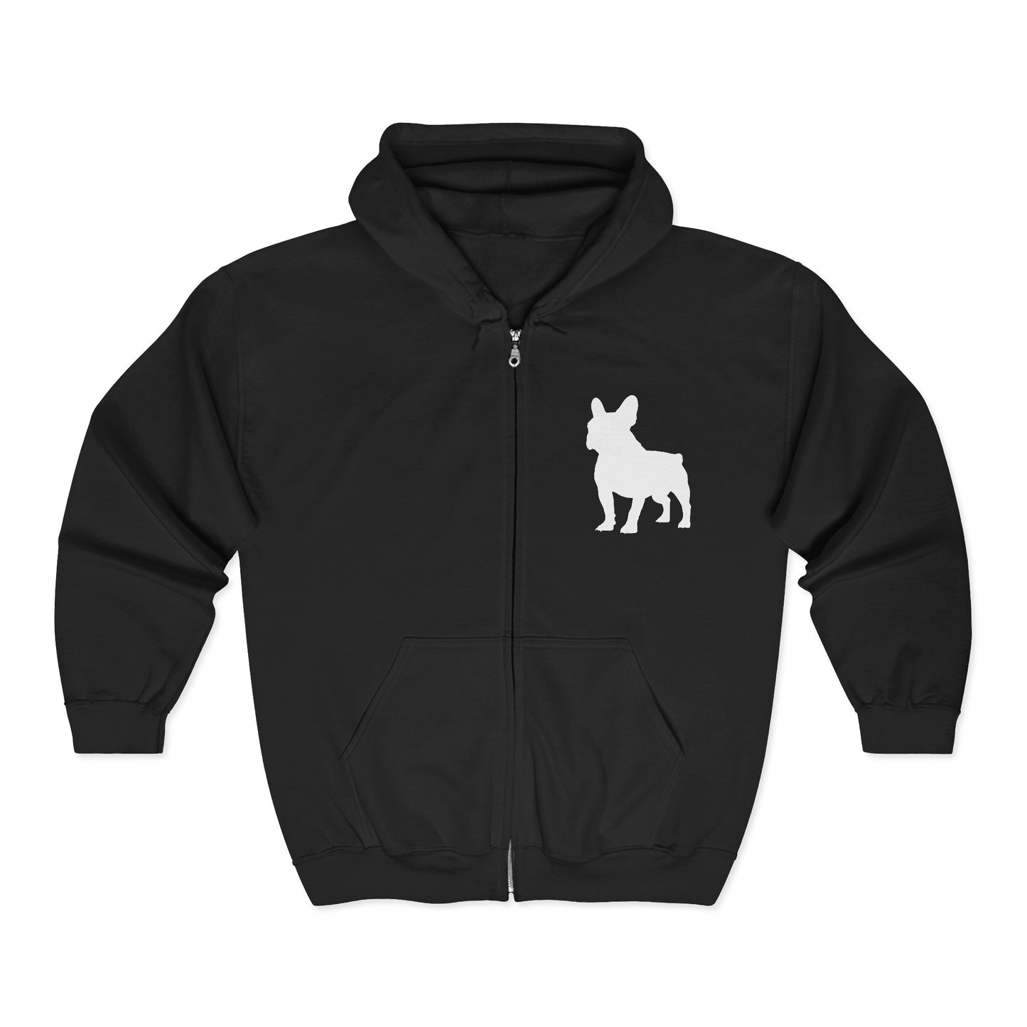 Frenchie Life Full-Zip Hoodie — French Bulldog Lover Zip-Up Sweatshirt
