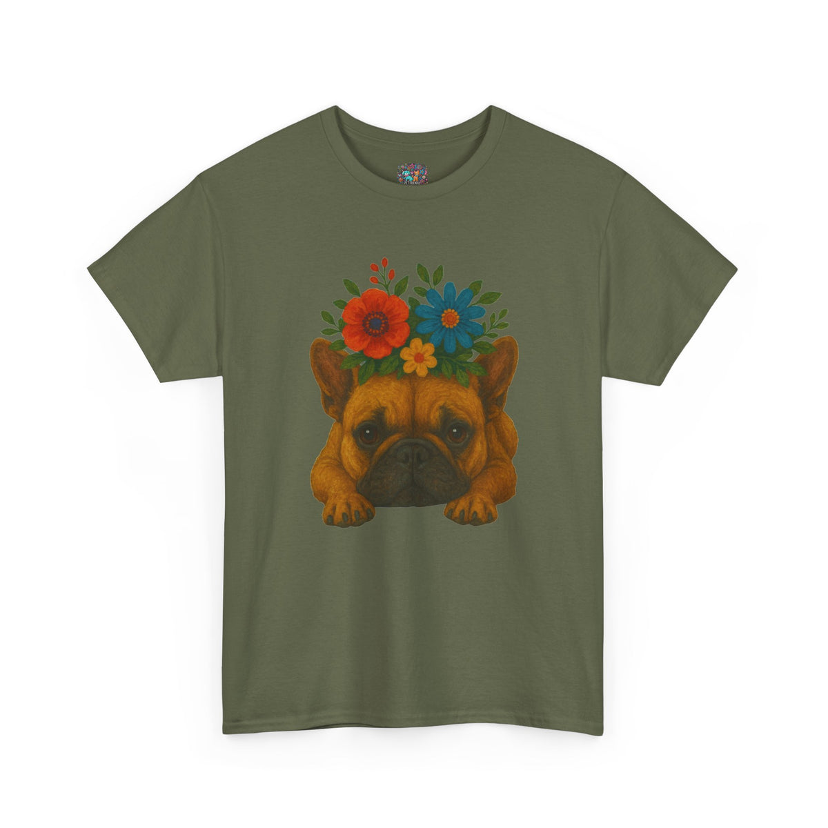 Floral Frenchie Tee — Colorful Flower French Bulldog T-Shirt