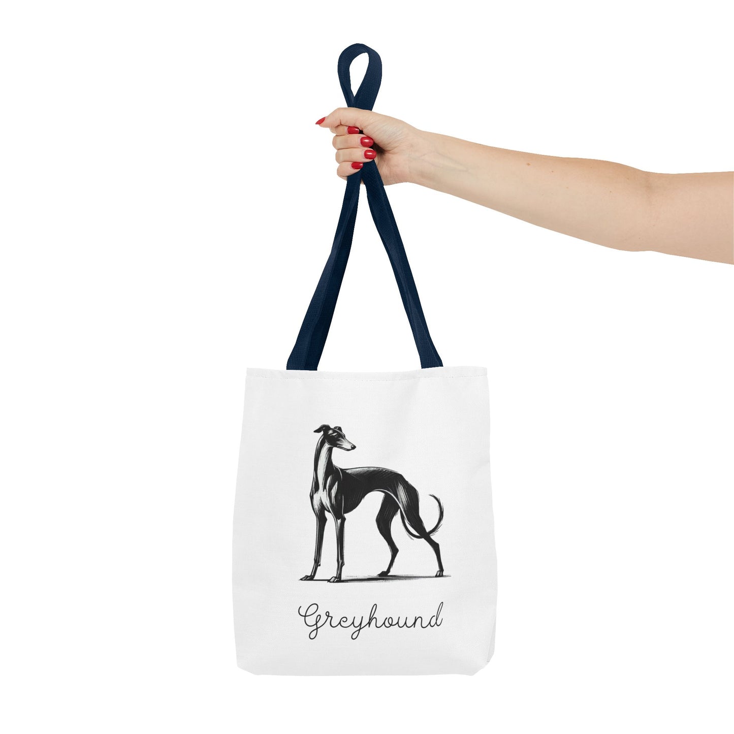Greyhound Illustration Tote Bag – Vintage Dog Silhouette Canvas Tote