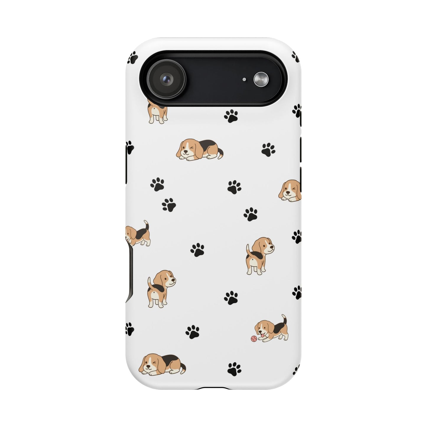 Cat Pattern Magnetic Impact Phone Case — Cute Beige & Black Cat Design
