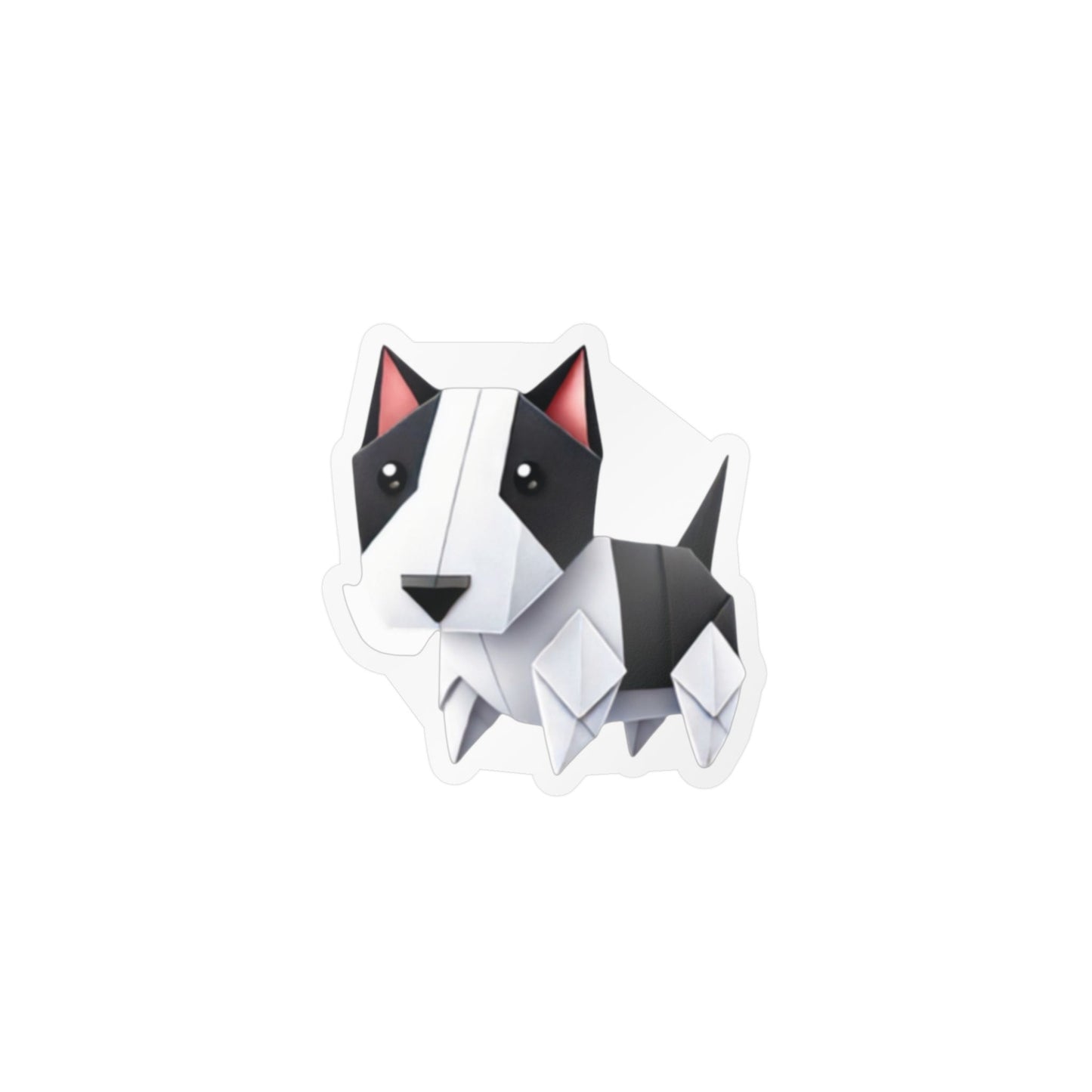 Bull Terrier Origami Vinyl Sticker — thank u 4 saving an animal" | Rescue Donation