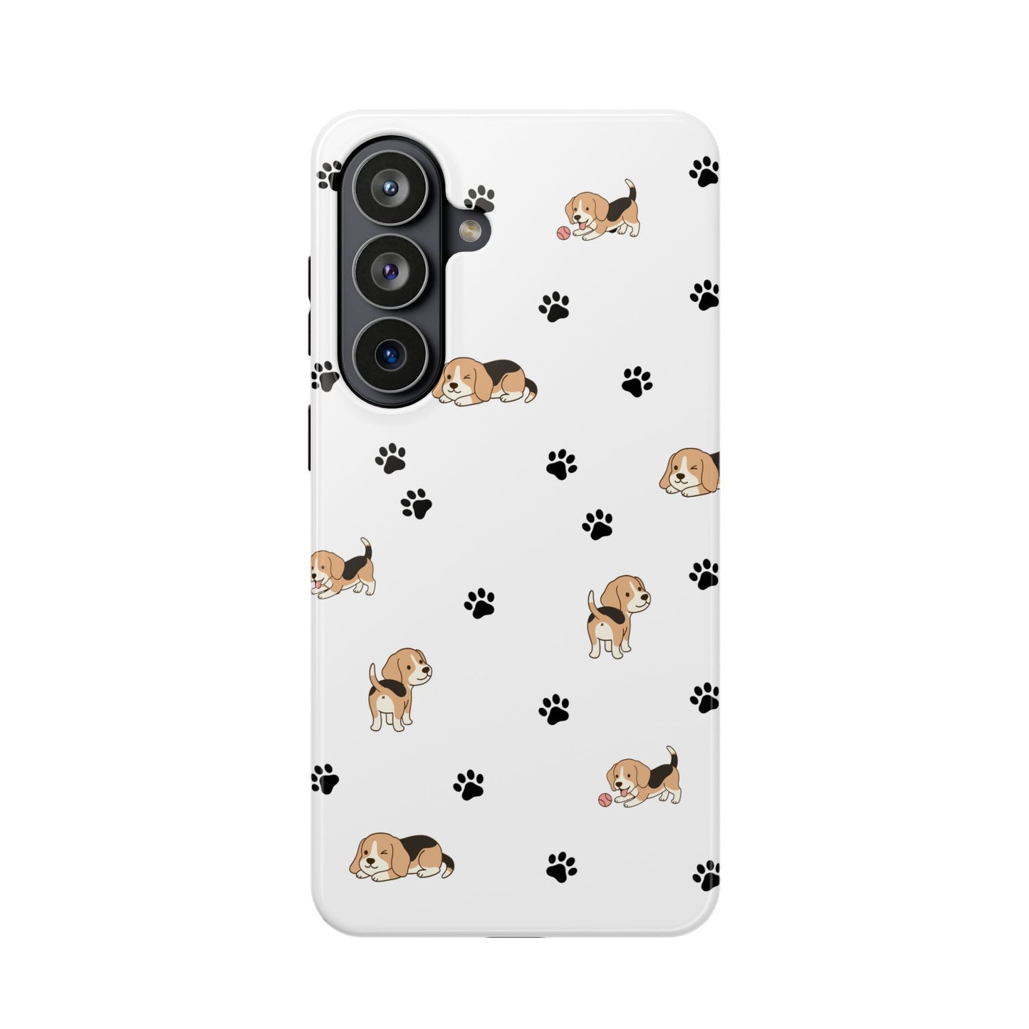 Cat Pattern Magnetic Impact Phone Case — Cute Beige & Black Cat Design